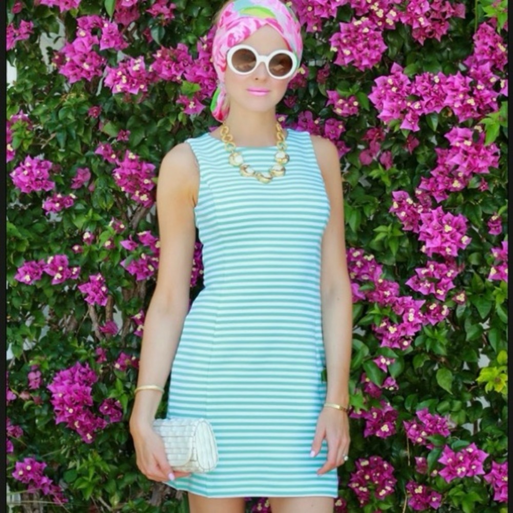 LIlly Pulitzer Shorely Ottoman Stripe Cut‎ Out Dress - Picture 3 of 16